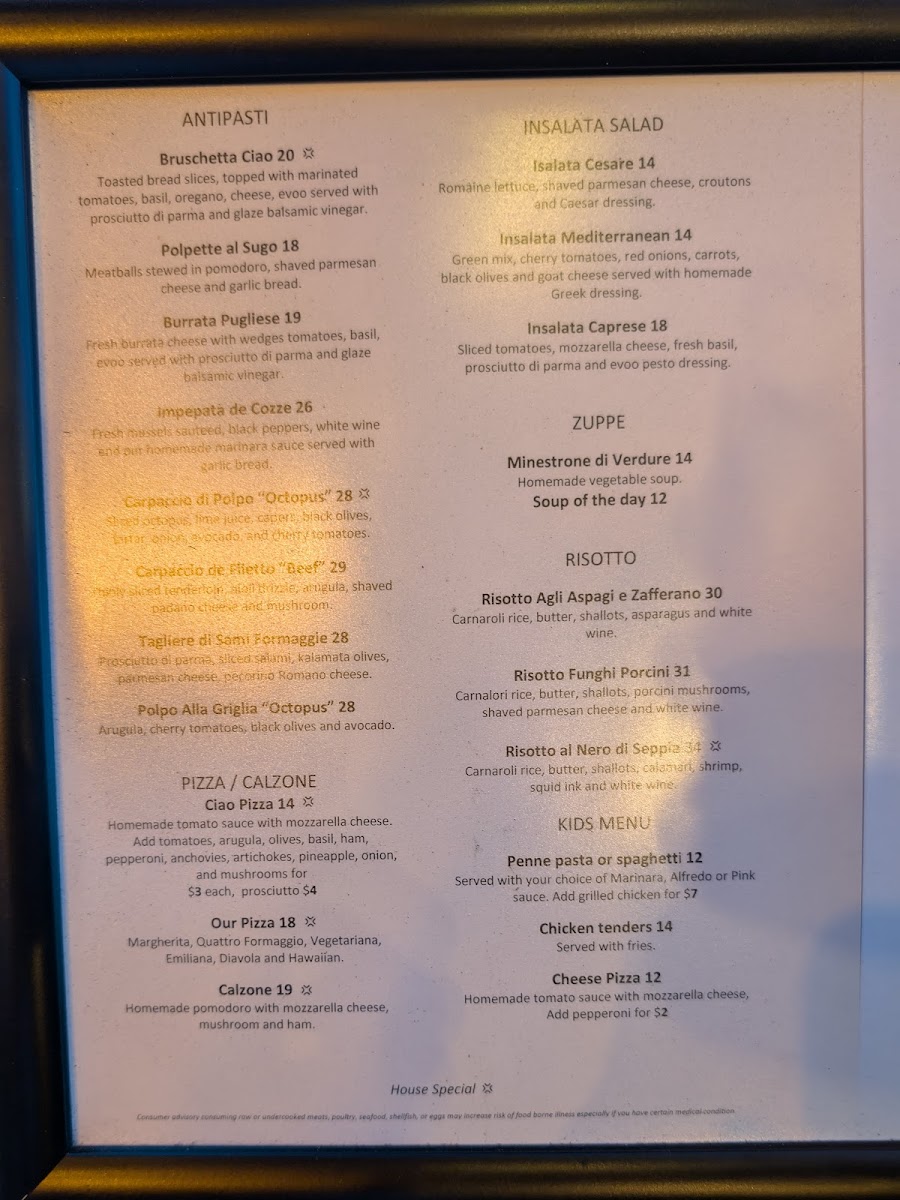Menu - Ciao Ristorante photo 3