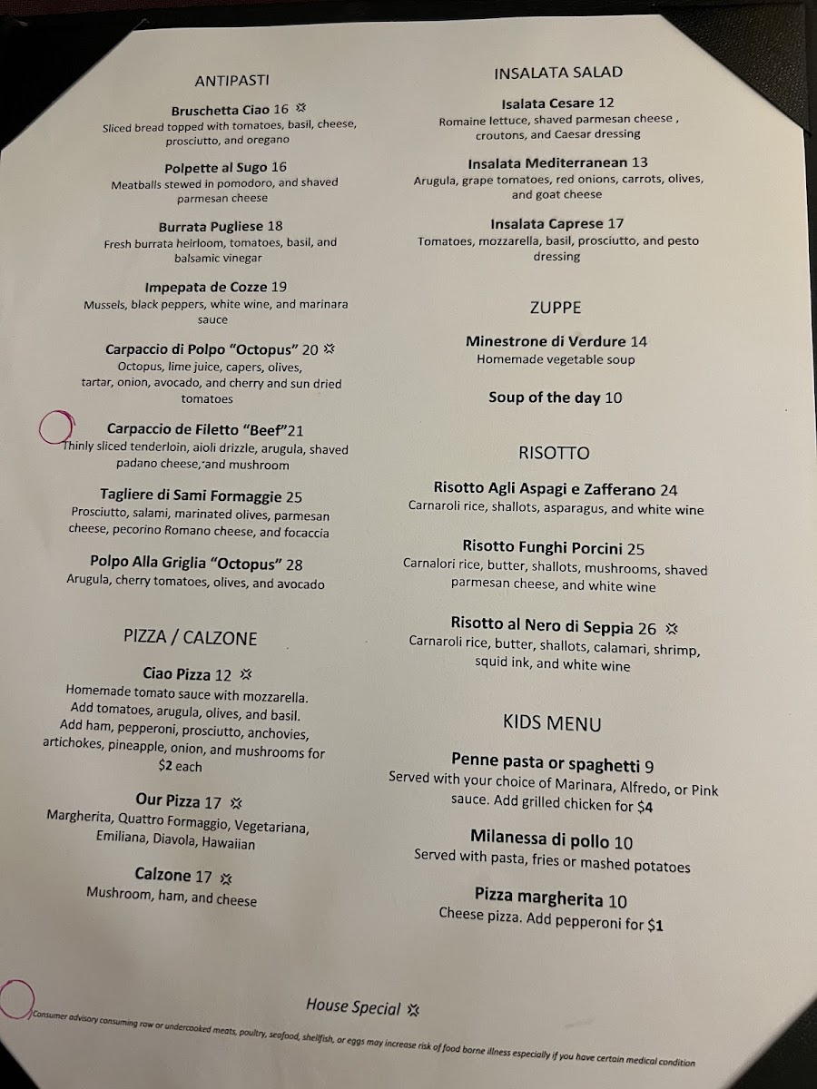 Menu - Ciao Ristorante photo 4
